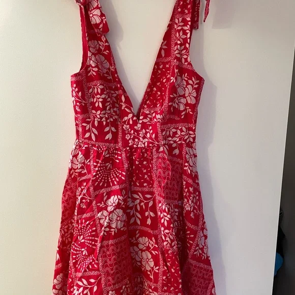 open lace back dress Size XS, Lydia Mini Dress - Red - Long Sleeve Short Dress